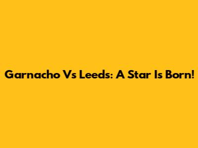 Garnacho Vs Leeds: A Star Is Born!