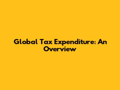 Global Tax Expenditure: An Overview