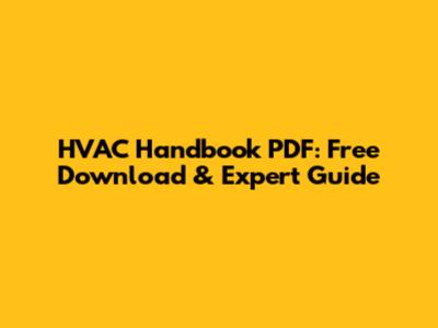 HVAC Handbook PDF: Free Download & Expert Guide