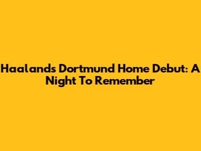 Haaland's Dortmund Home Debut: A Night To Remember