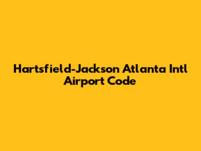 Hartsfield-Jackson Atlanta Int'l Airport Code