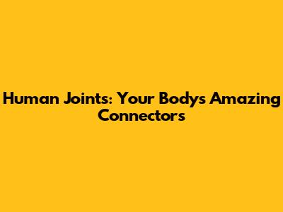 Human Joints: Your Body's Amazing Connectors