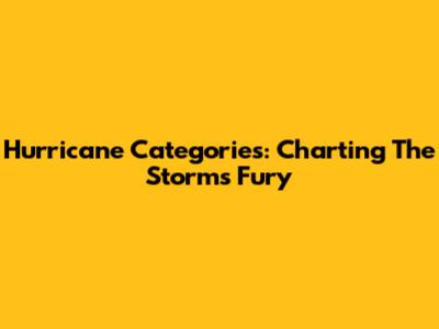 Hurricane Categories: Charting The Storm's Fury