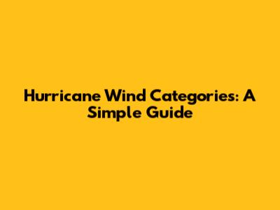 Hurricane Wind Categories: A Simple Guide