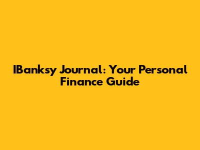 IBanksy Journal: Your Personal Finance Guide