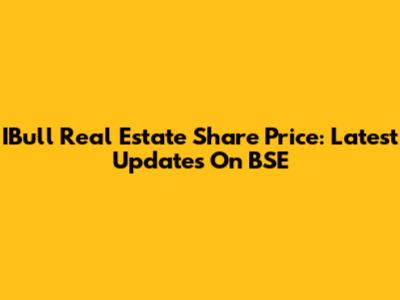 IBull Real Estate Share Price: Latest Updates On BSE