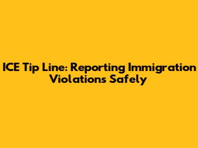 ICE Tip Line: Reporting Immigration Violations Safely