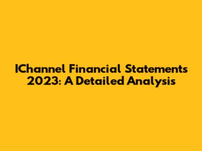 IChannel Financial Statements 2023: A Detailed Analysis