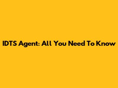 IDTS Agent: All You Need To Know