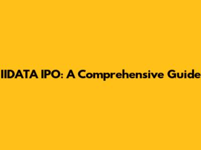 IIDATA IPO: A Comprehensive Guide