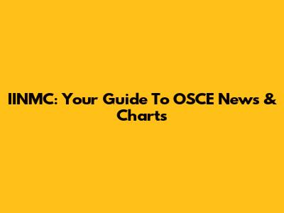 IINMC: Your Guide To OSCE News & Charts