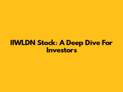 IIWLDN Stock: A Deep Dive For Investors