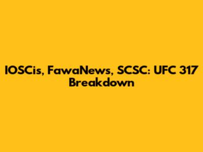 IOSCis, FawaNews, SCSC: UFC 317 Breakdown
