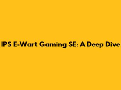IPS E-Wart Gaming SE: A Deep Dive