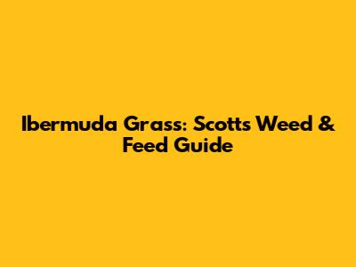 Ibermuda Grass: Scotts Weed & Feed Guide