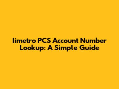 Iimetro PCS Account Number Lookup: A Simple Guide