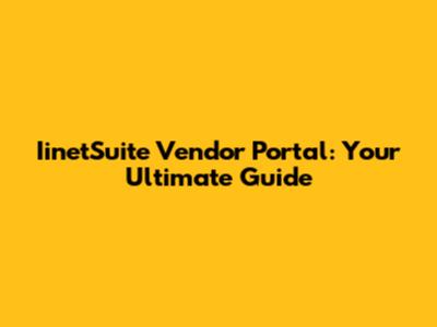 IinetSuite Vendor Portal: Your Ultimate Guide
