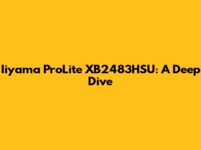 Iiyama ProLite XB2483HSU: A Deep Dive