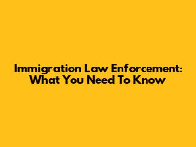 Immigration Law Enforcement: What You Need To Know