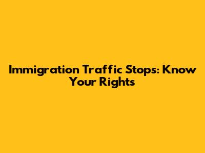 Immigration Traffic Stops: Know Your Rights