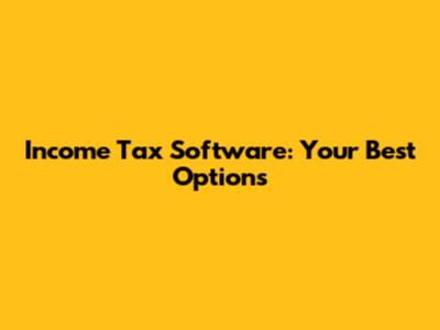 Income Tax Software: Your Best Options