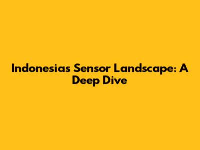 Indonesia's Sensor Landscape: A Deep Dive