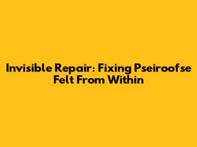 Invisible Repair: Fixing Pseiroofse Felt From Within
