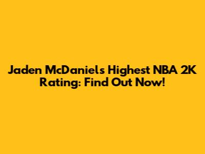 Jaden McDaniels' Highest NBA 2K Rating: Find Out Now!