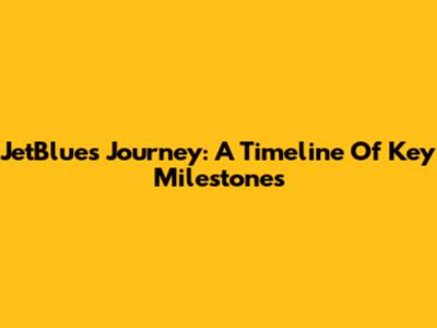 JetBlue's Journey: A Timeline Of Key Milestones