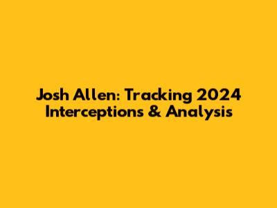 Josh Allen: Tracking 2024 Interceptions & Analysis