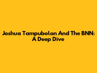 Joshua Tampubolon And The BNN: A Deep Dive