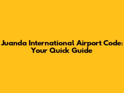 Juanda International Airport Code: Your Quick Guide