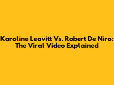 Karoline Leavitt Vs. Robert De Niro: The Viral Video Explained