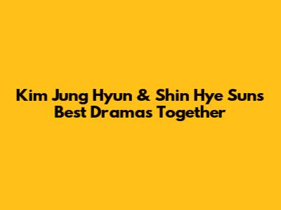 Kim Jung Hyun & Shin Hye Sun's Best Dramas Together
