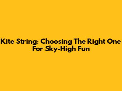 Kite String: Choosing The Right One For Sky-High Fun