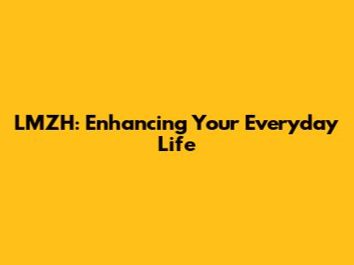 LMZH: Enhancing Your Everyday Life
