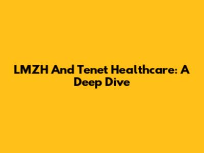 LMZH And Tenet Healthcare: A Deep Dive