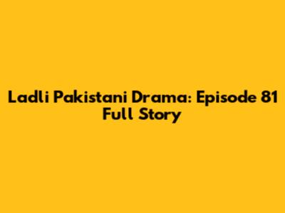 Ladli Pakistani Drama: Episode 81 Full Story