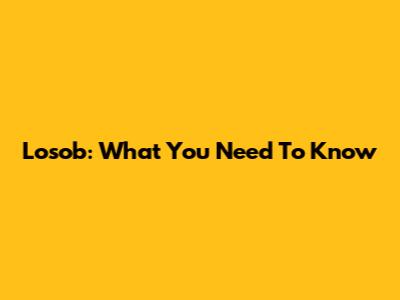 Losob: What You Need To Know