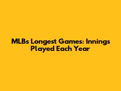 MLB's Longest Games: Innings Played Each Year