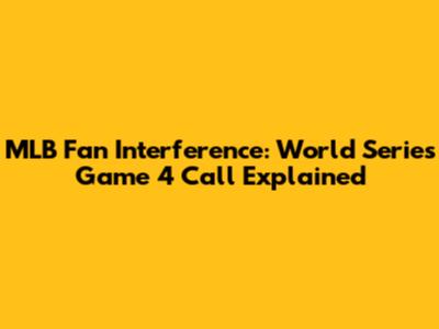 MLB Fan Interference: World Series Game 4 Call Explained