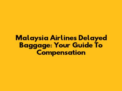 Malaysia Airlines Delayed Baggage: Your Guide To Compensation