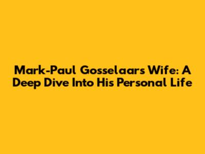 Mark-Paul Gosselaar's Wife: A Deep Dive Into His Personal Life