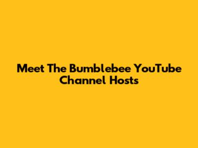 Meet The Bumblebee YouTube Channel Hosts