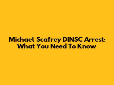 Michael Scafrey DINSC Arrest: What You Need To Know