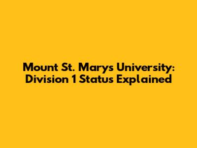 Mount St. Mary's University: Division 1 Status Explained