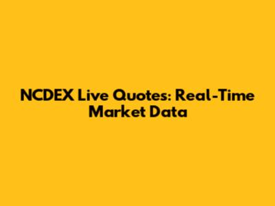 NCDEX Live Quotes: Real-Time Market Data