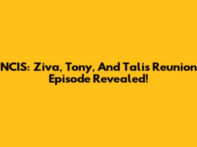 NCIS: Ziva, Tony, And Tali's Reunion Episode Revealed!