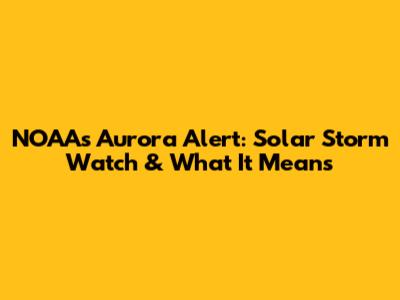 NOAA's Aurora Alert: Solar Storm Watch & What It Means