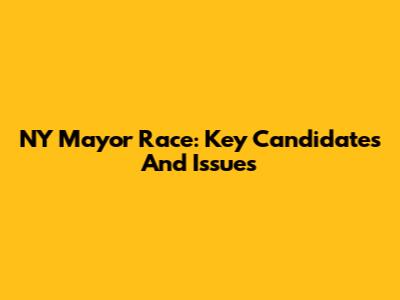 NY Mayor Race: Key Candidates And Issues